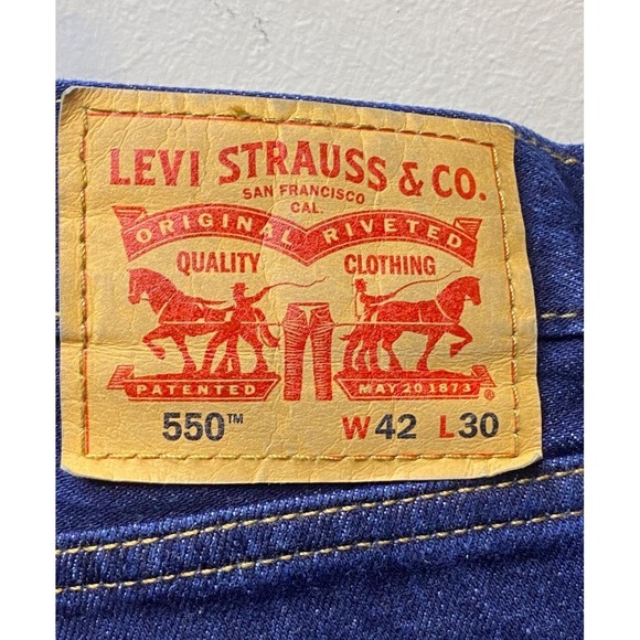 Levis‎ 550 Jeans Mens 42x30 Blue Straight Leg Baggy Denim Streetwear Workwear - Picture 4 of 11